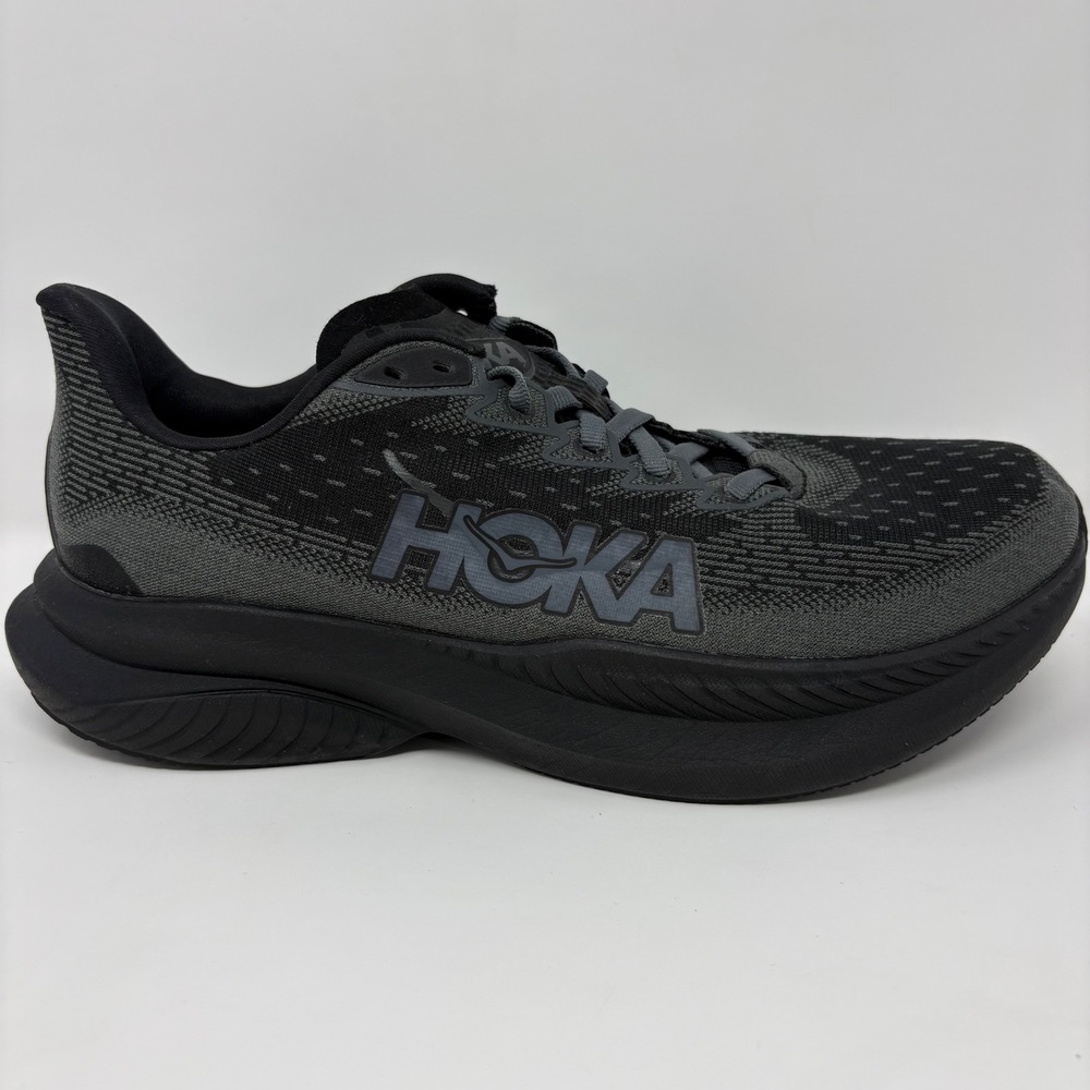 Hoka Mach 6 Womens Size 9.5 Black Grey Athletic Running Shoes (1147810 BCKT)